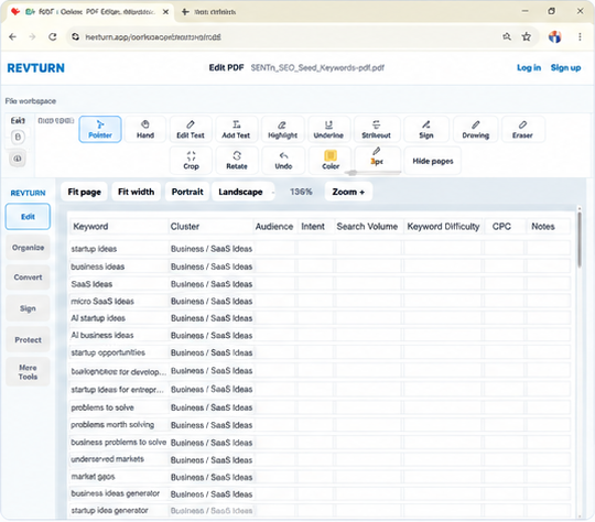 REVTURN simultaneous content visibility screenshot